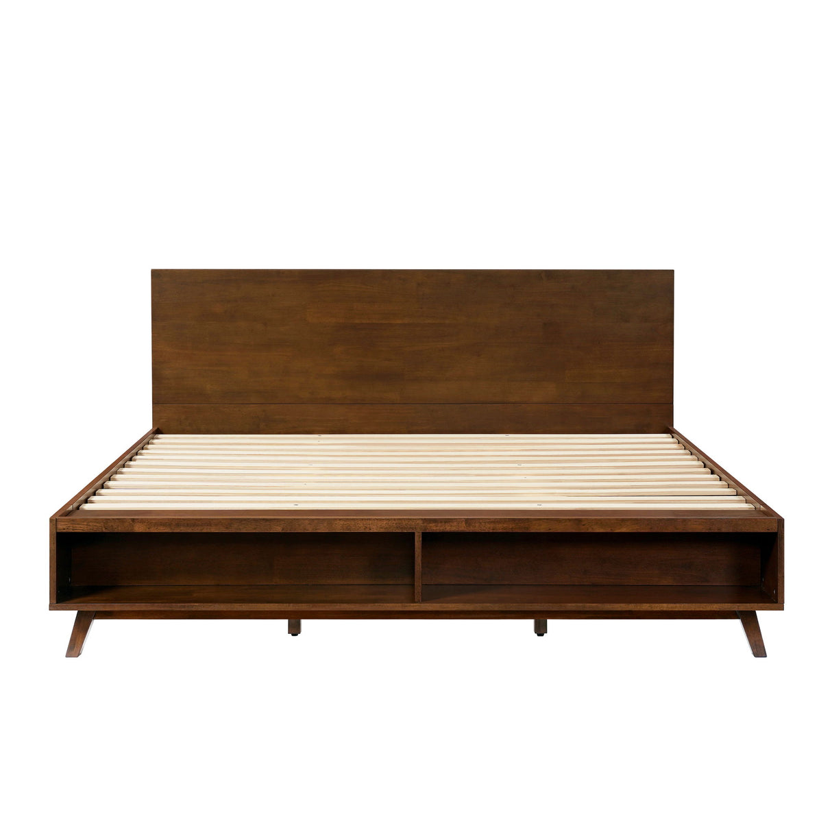 Platform Bed Frame With Footboard Storage