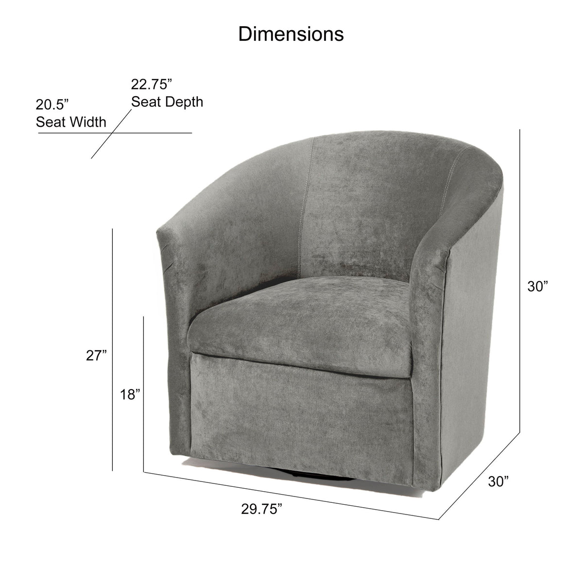 Eden - Swivel Chair With Upholstery And Hardwood Frame