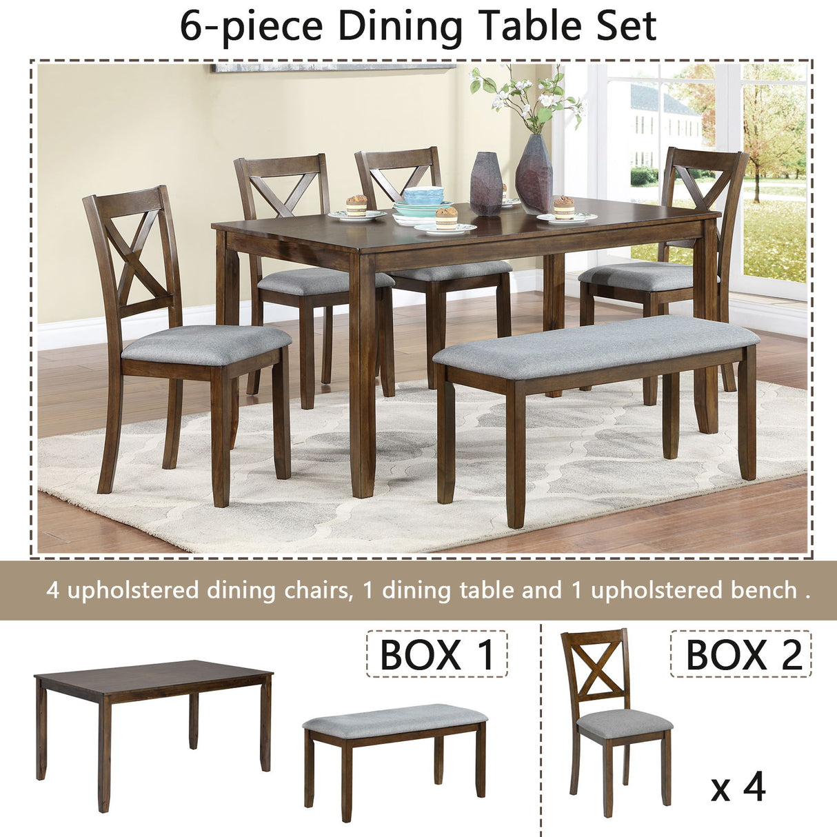 Kitchen Dining Set, Rectangular Dining Table