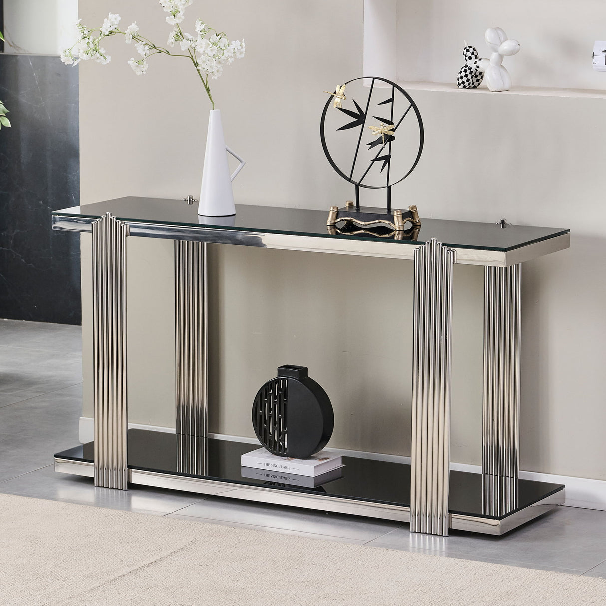 Console Table With Double Tier Storage