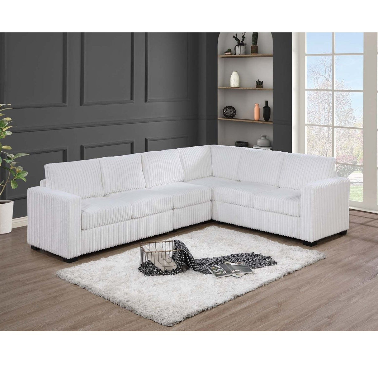L-Shaped Sectional Set For Living Room