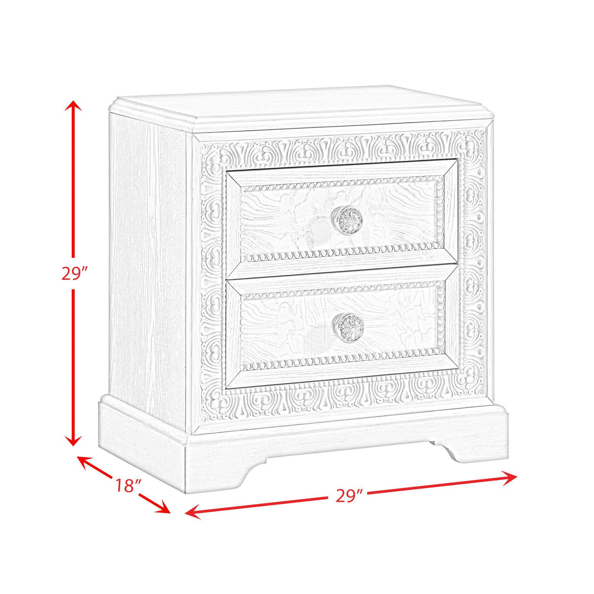 Romilly - Nightstand With USB - White