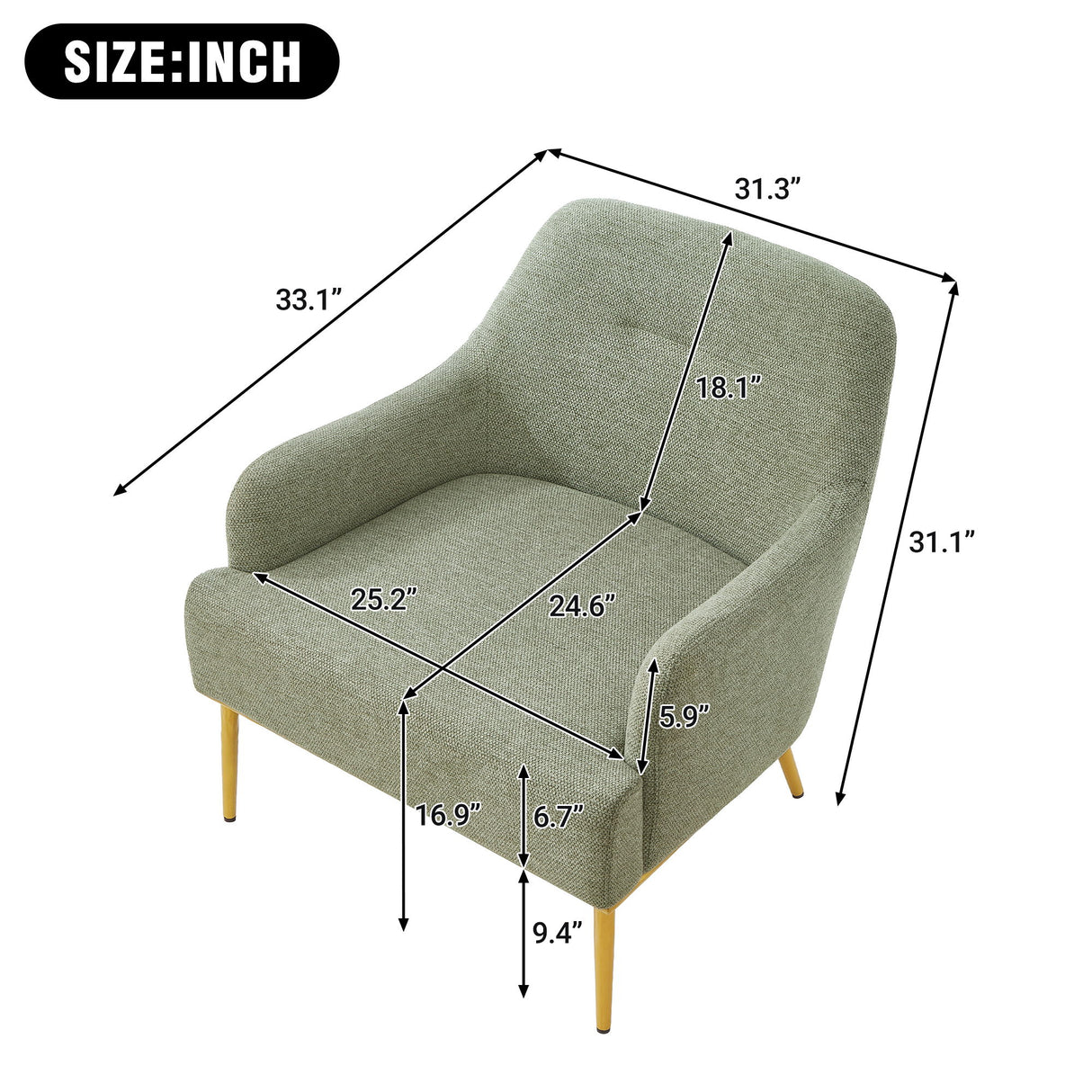 Modern Elegance Accent Chair With Curved Backrest