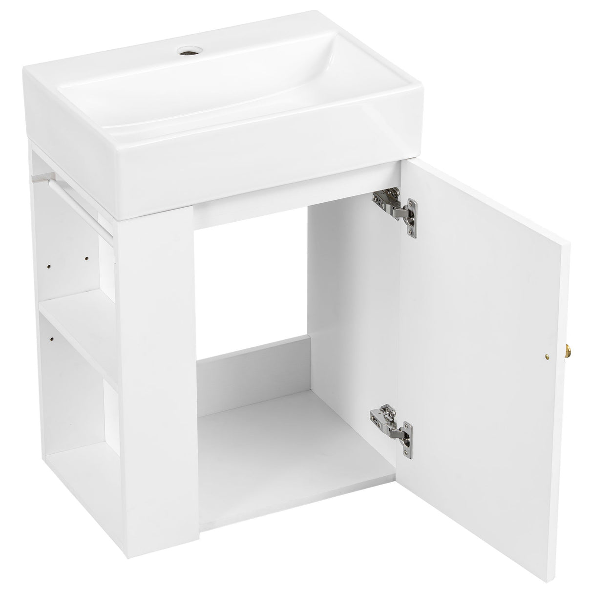 Modern Bathroom Vanity With Sink, Diamond Pattern Doors