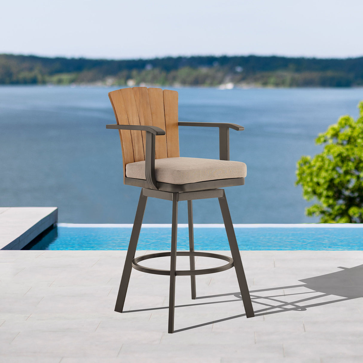 Hazel - Outdoor Patio Swivel Bar Stool