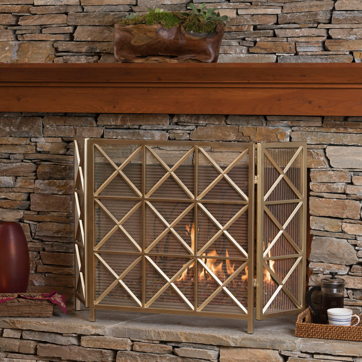 Margaret - 3 Panel Fireplace Screen Iron
