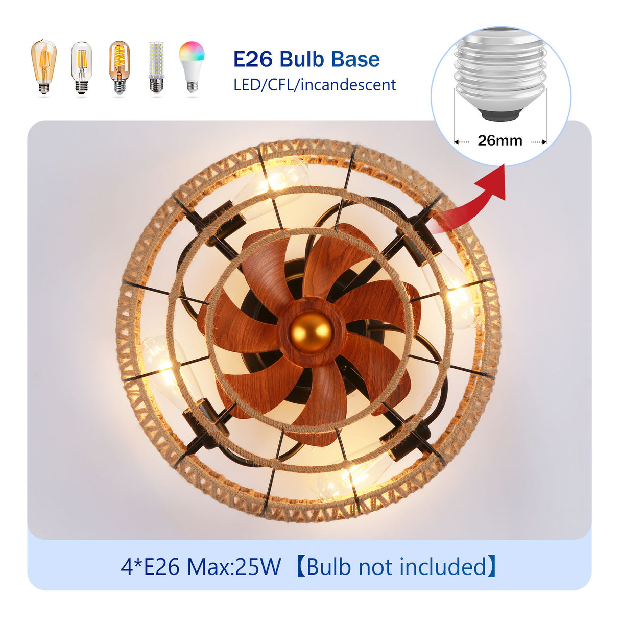 Flush Mount Ceiling Fan With Light Kit (Not Included Bulbs), Remote Control - Matte Black