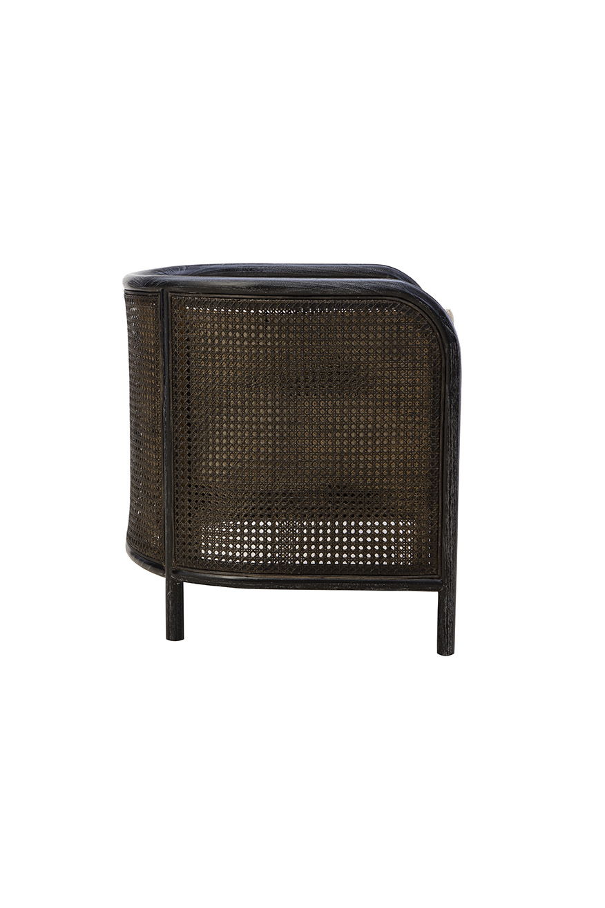 Montgomery - Cane Chair - Black / Beige