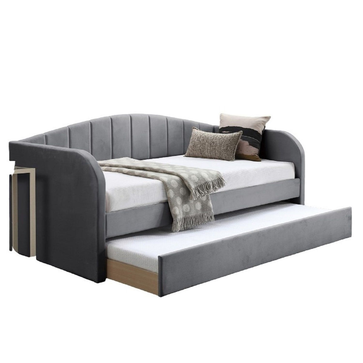Daybed Trundle With Slat Support - Gray