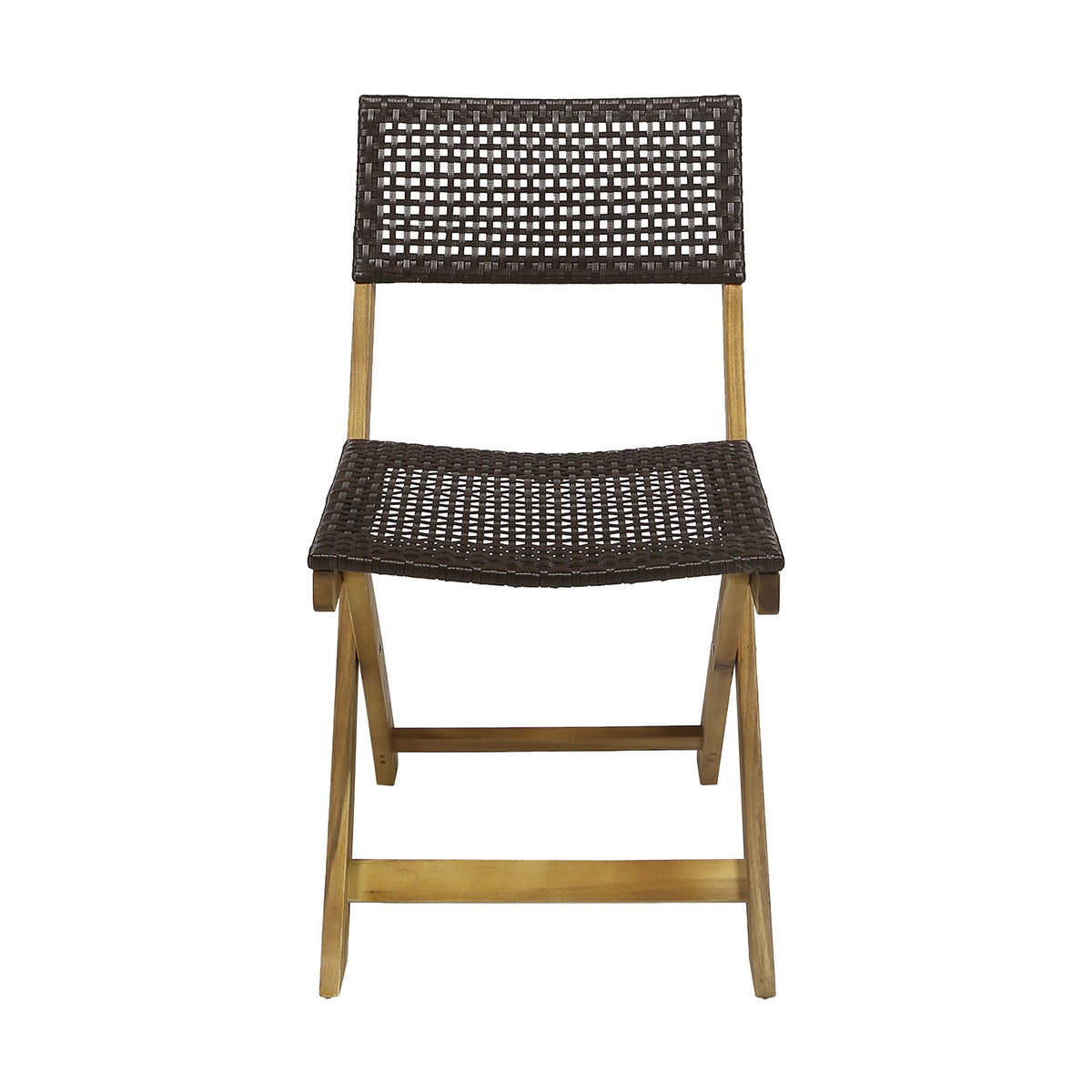 Bistro Foldable Chair With Wicker Backrest