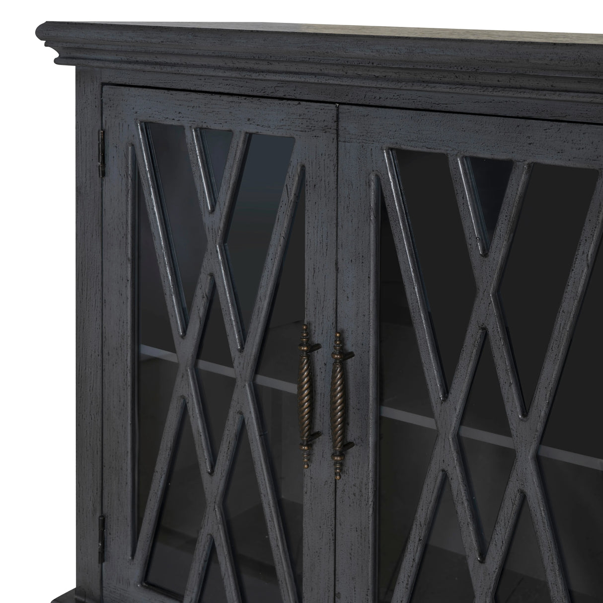 Slade Transitional Colonial 2-Door Cabinet with Lattice Detailing