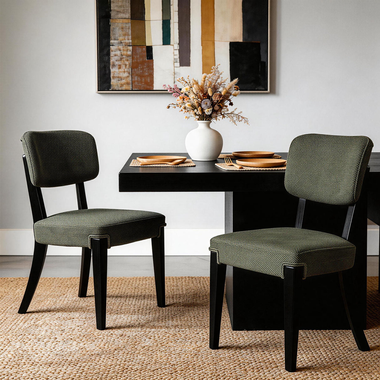 Contemporary Armless Dining Chairs (Set of 2)