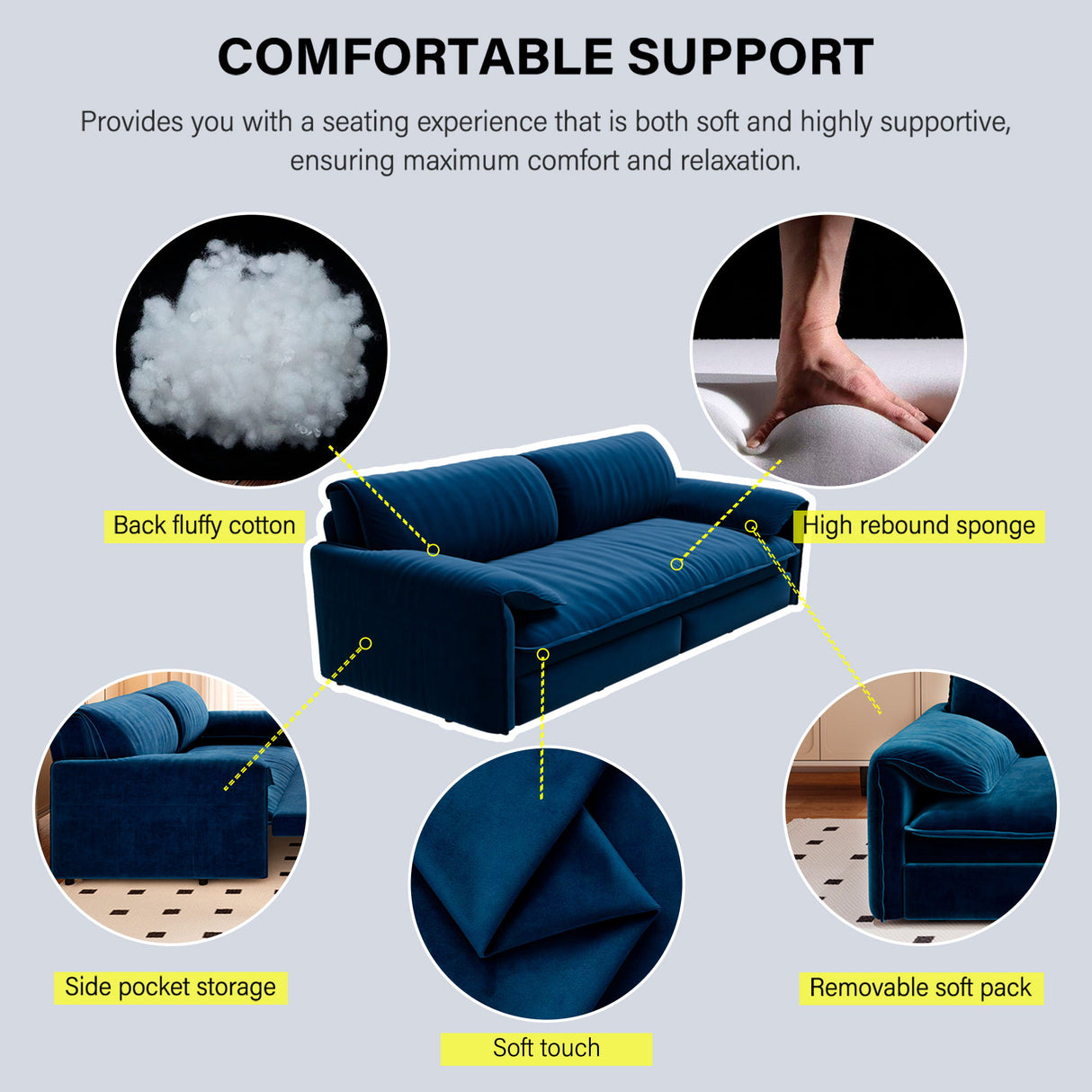 Queen Pull Out Sofa Bed, 3 In 1 Convertible Sleeper Sofa With Side Storage