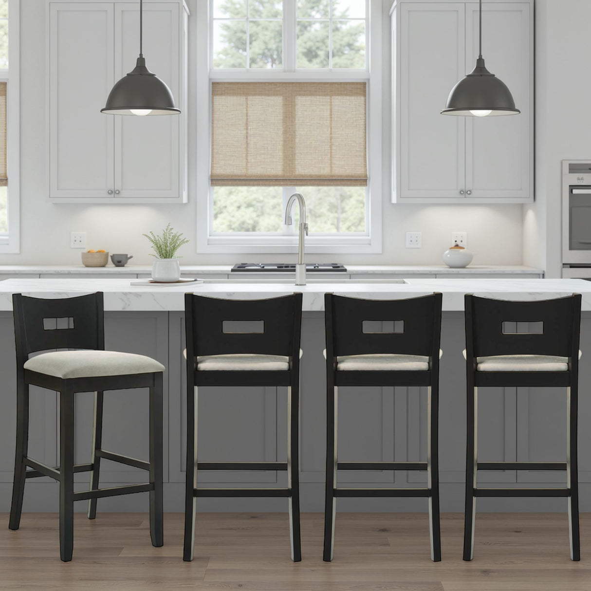 Ren - 26" Counter Height Rubberwood Barstool