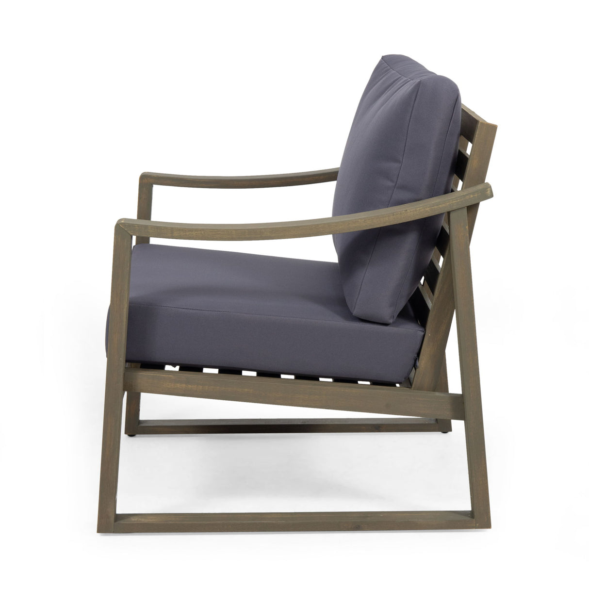 Samwell - Club Chair Outdoor Seating Acacia Wood - Dark Gray