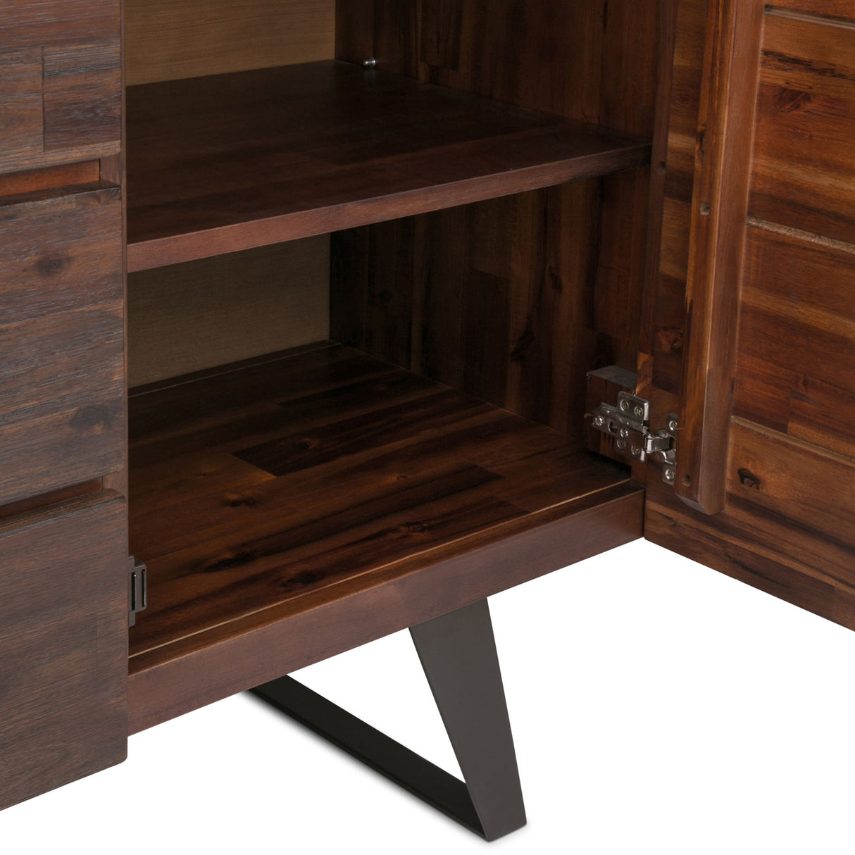 Sideboard Buffet Dining Storage Cabinet Industrial Acacia Wood 60x30in