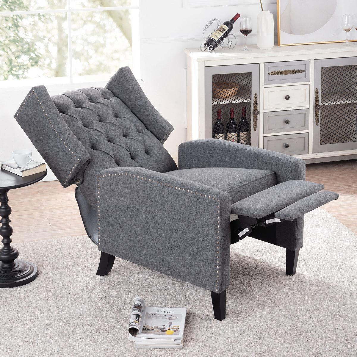 Manual Wing Chair Recliner - Gray