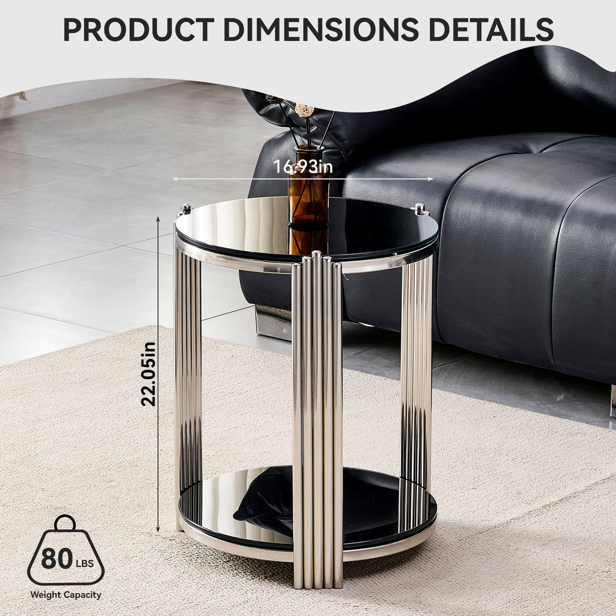 Round Table With Double Layer Storage