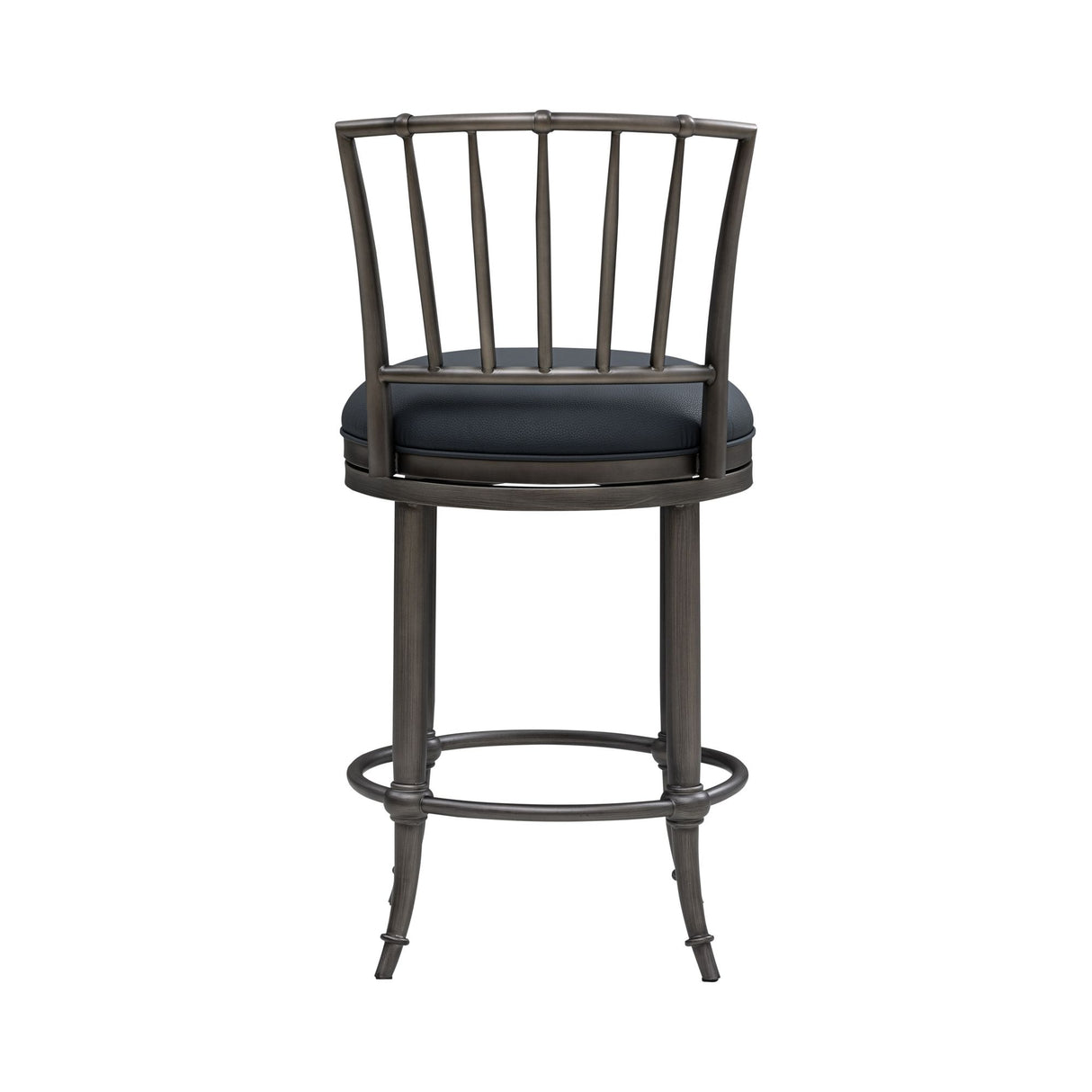 Vince - Commercial Grade Steel Frame Faux Leather Upholstered Swivel Counter Height Barstool