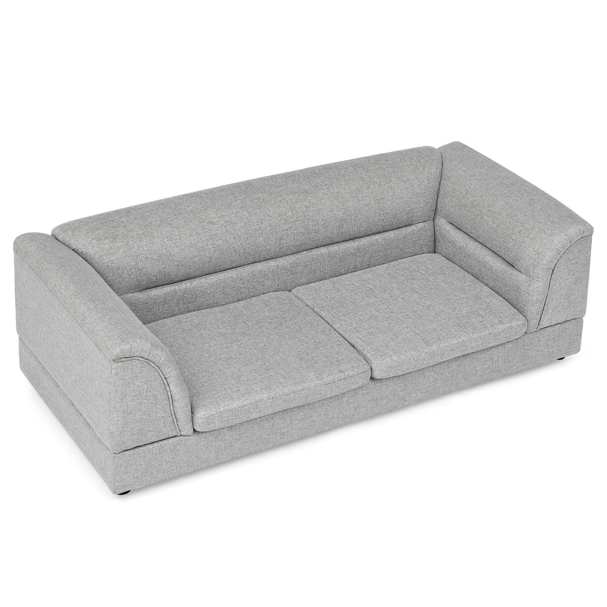 Oversized, Curved Armrest Rectangular Dog Sofa, For Large & Oversized Dogs - Light Gray