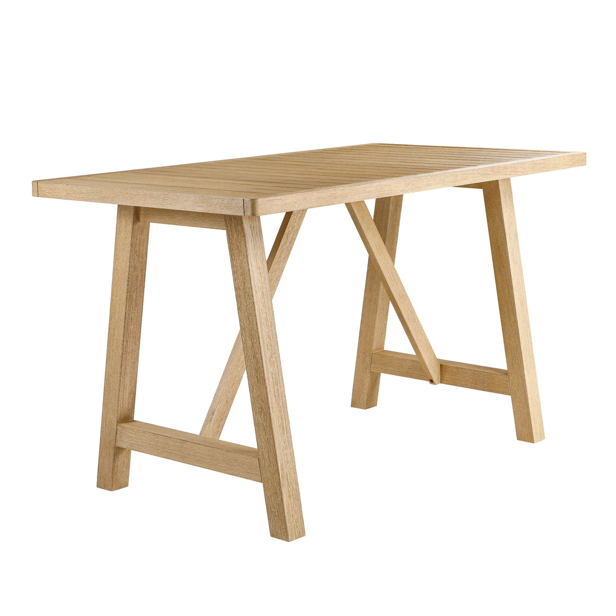 Delfina - 5-Piece Outdoor Bar Dining Set - Natural Eucalyptus