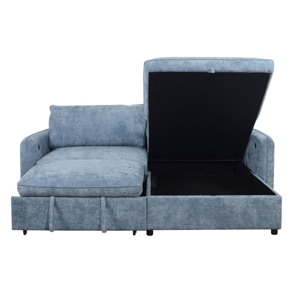 Finn Blue 2-Piece Sleeper Sectional with Storage Chaise - 🟢 Sleeper Sectionals available at Alpine Outlets in Denver