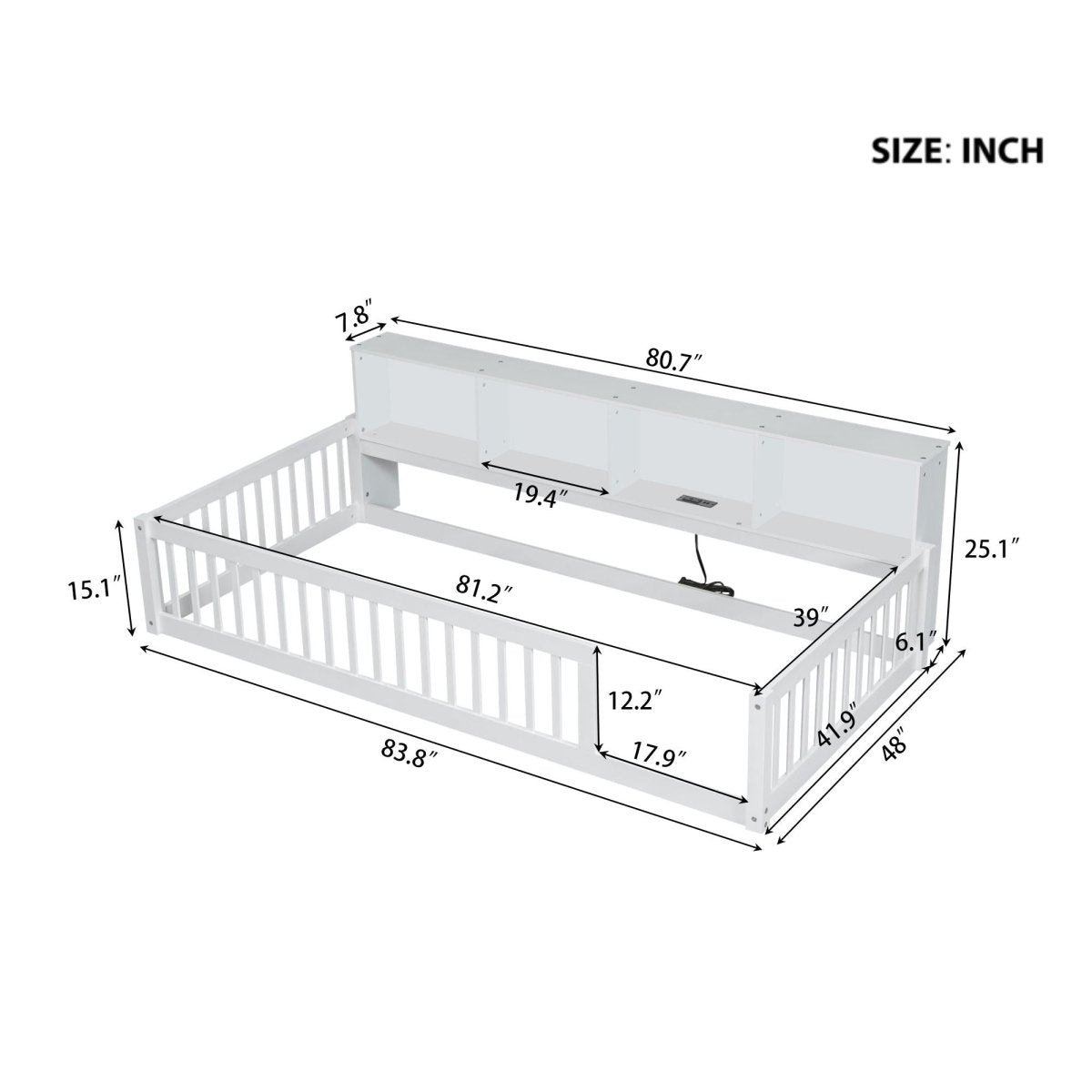 Floor Bed With Storage Cabinets And USB Ports - Storage Beds available at Alpine Outlets in Denver
