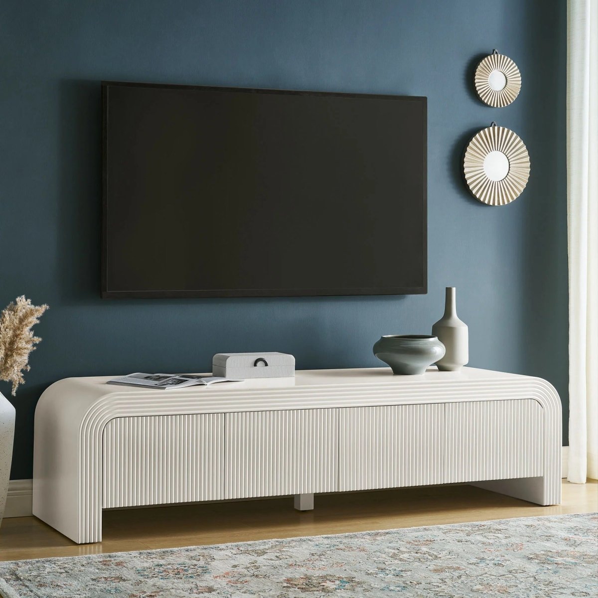 Fluted TV Stand with Storage 68 Inch - TV Stands available at Alpine Outlets in Denver