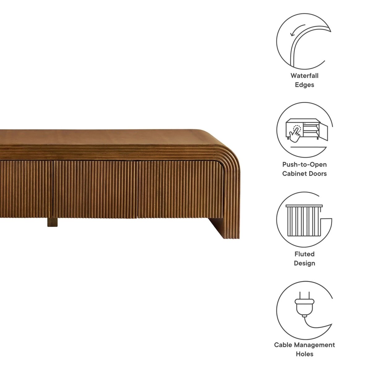 Fluted TV Stand with Storage 68 Inch - TV Stands available at Alpine Outlets in Denver