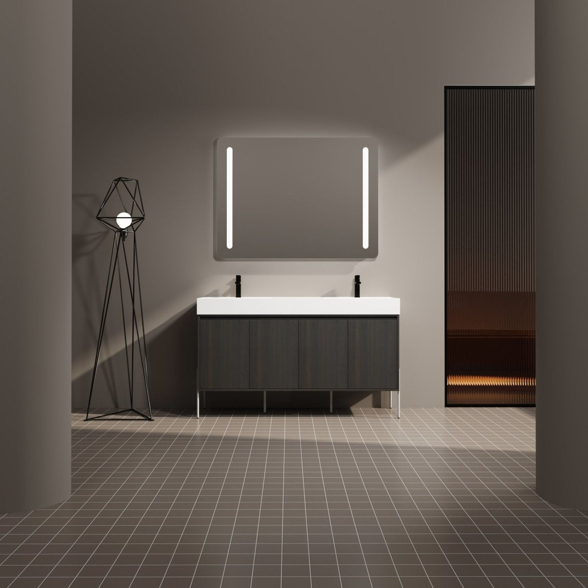 Freestanding Bathroom Vanity With Resin Sink And Storage Cabinet - Vanities available at Alpine Outlets in Denver