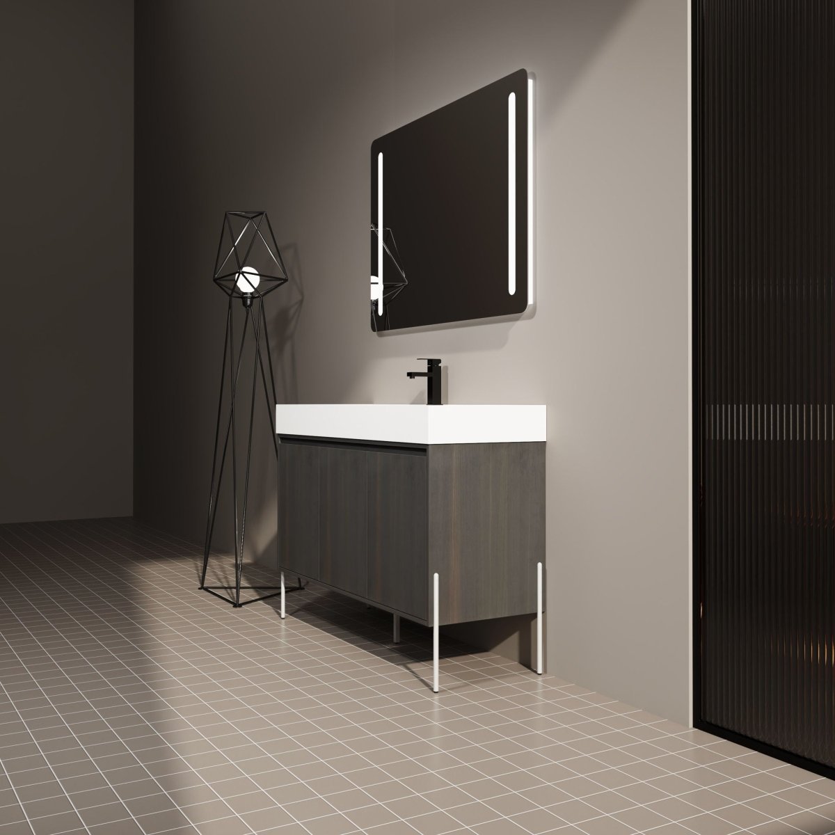 Freestanding Bathroom Vanity With Resin Sink And Storage Cabinet - Vanities available at Alpine Outlets in Denver
