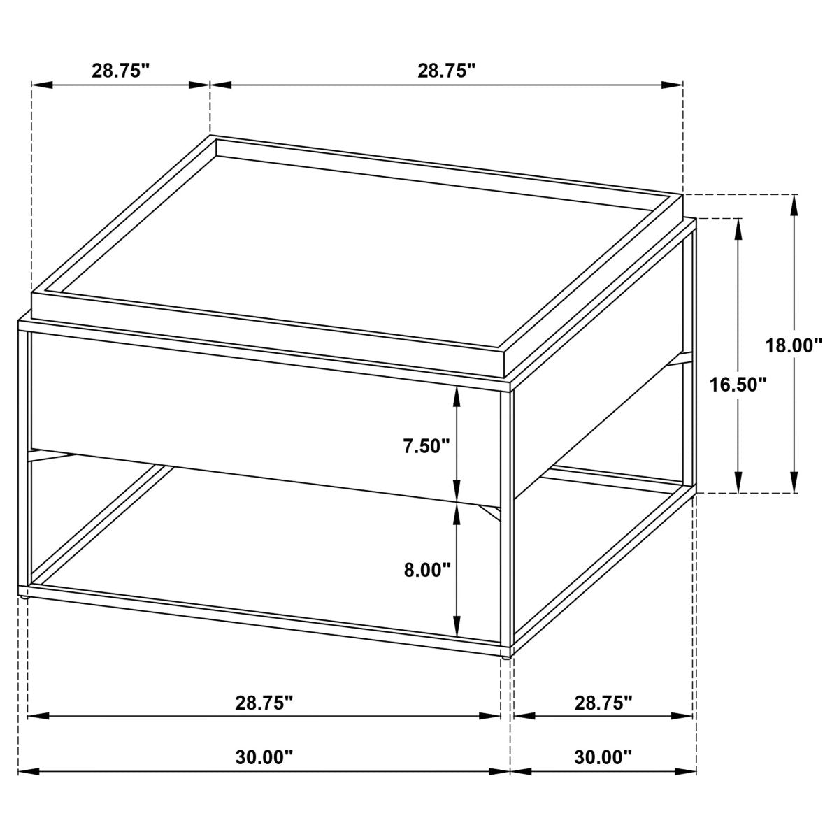 Fulton 30 - inch Square Mango Wood Coffee Table Dark Brown - Coffee Tables available at Alpine Outlets in Denver