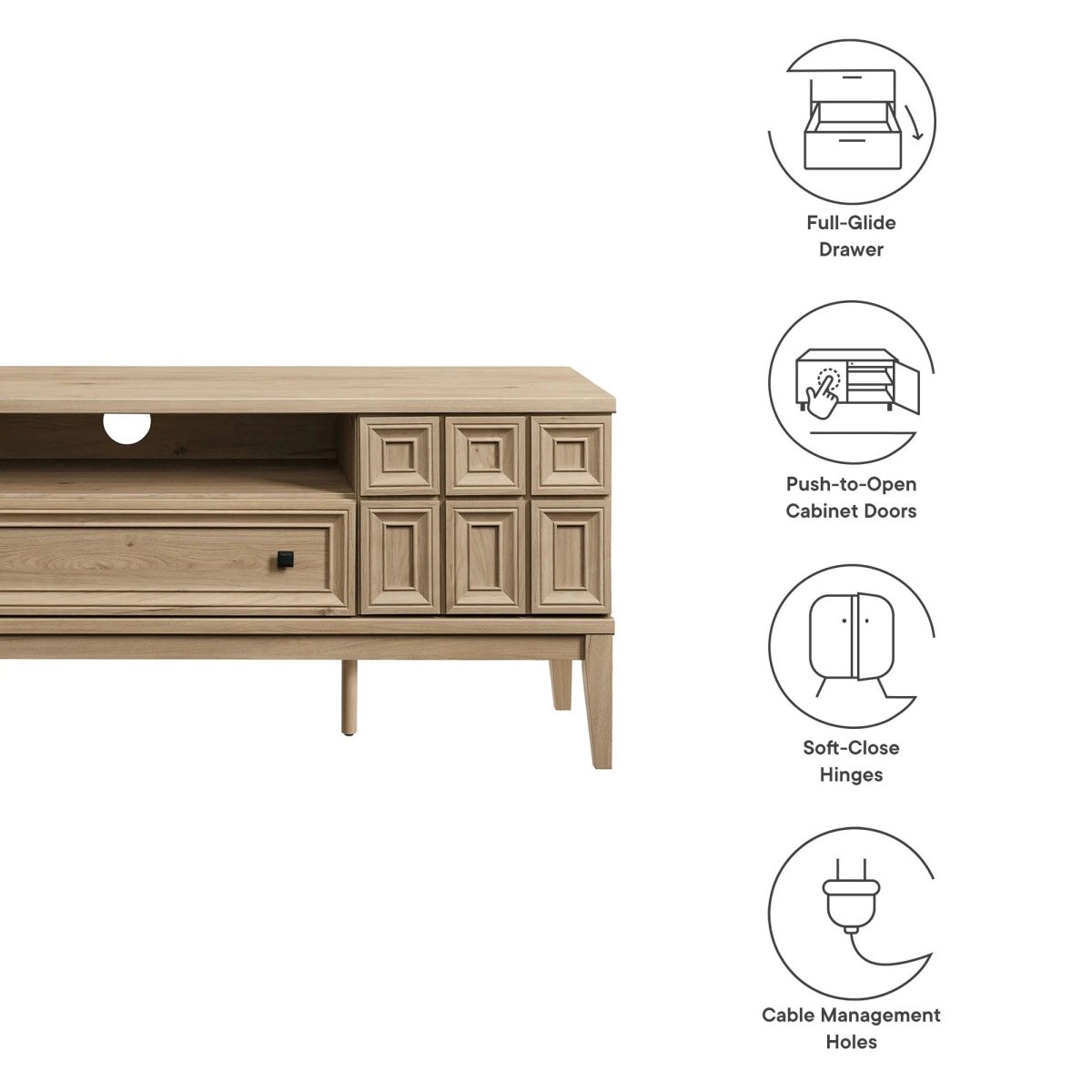 Geometric Panel TV Stand 59 Inch - TV Stands available at Alpine Outlets in Denver