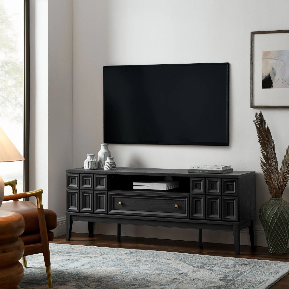 Geometric Panel TV Stand 59 Inch - TV Stands available at Alpine Outlets in Denver
