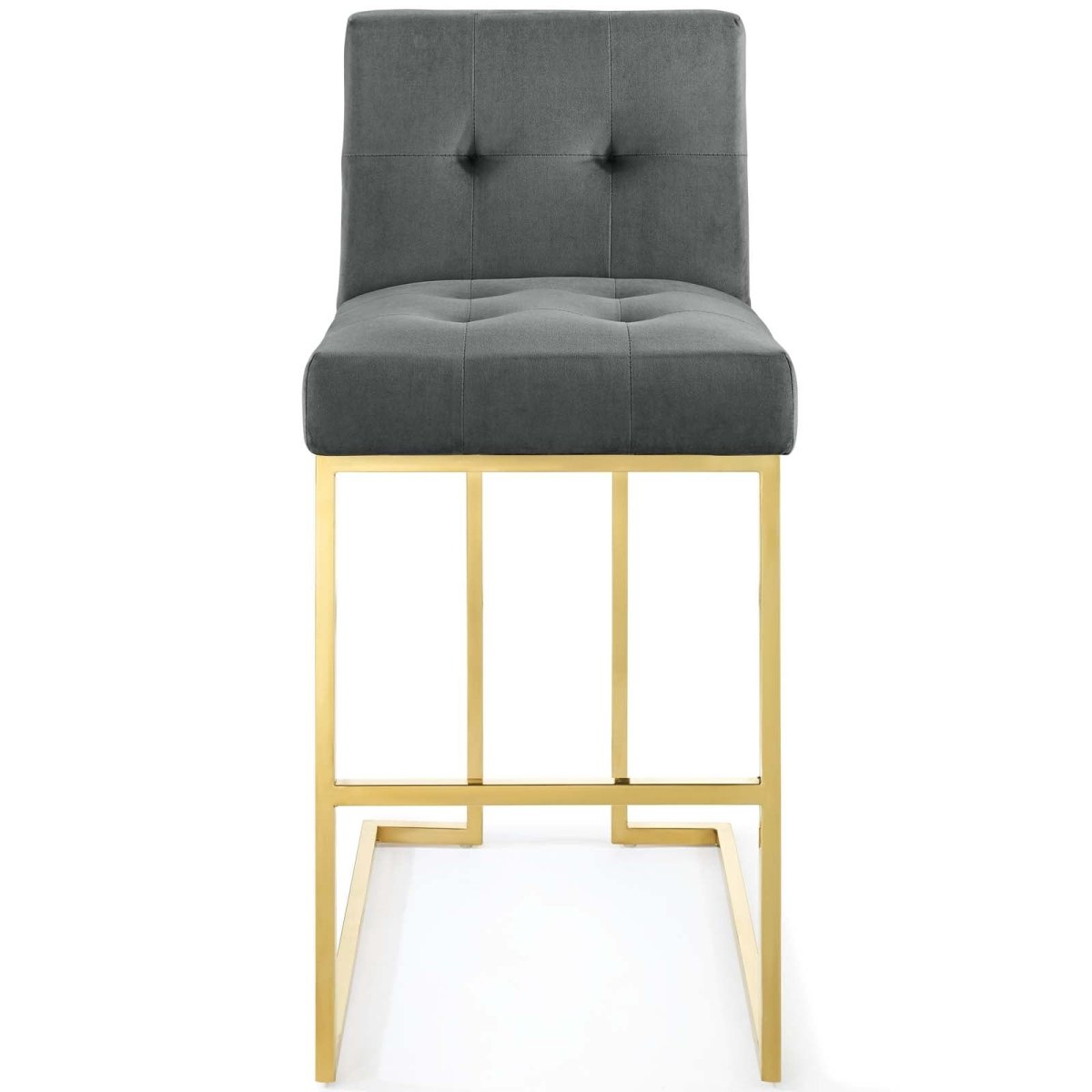 Glam Deco Performance Velvet Bar Stool – Gold Stainless Steel 42 Inch - Stools available at Alpine Outlets in Denver