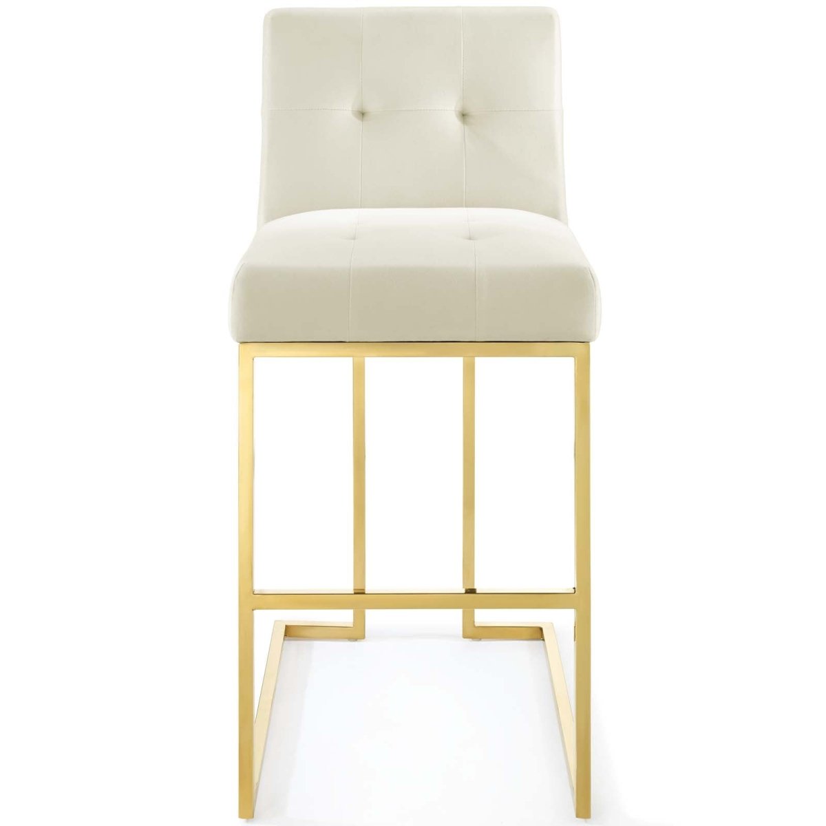 Glam Deco Performance Velvet Bar Stool – Gold Stainless Steel 42 Inch - Stools available at Alpine Outlets in Denver
