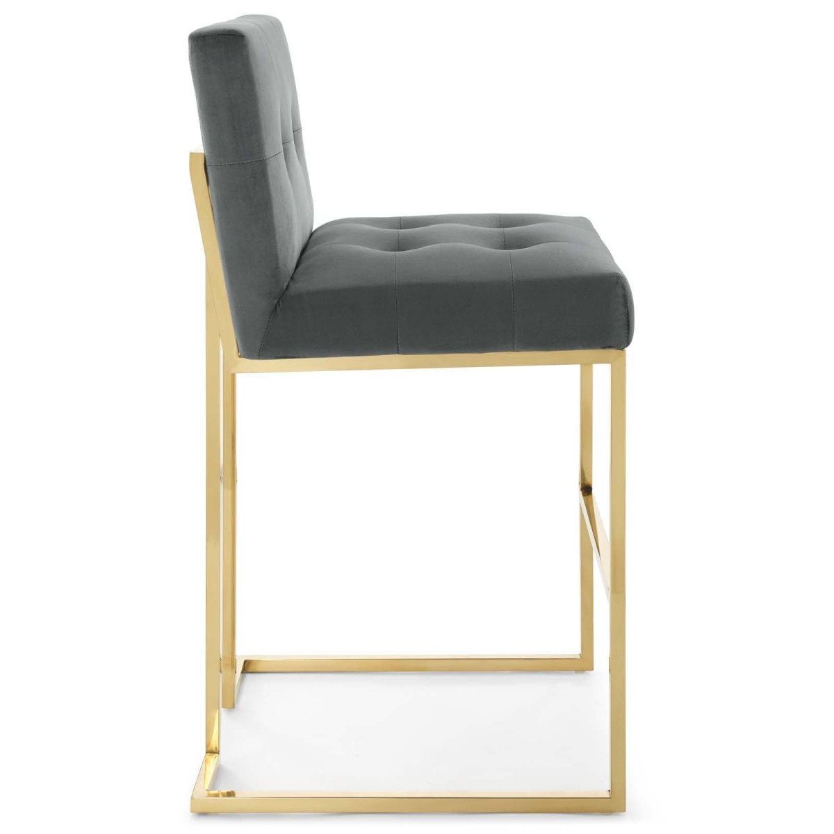 Glam Deco Performance Velvet Bar Stool – Gold Stainless Steel 42 Inch - Stools available at Alpine Outlets in Denver