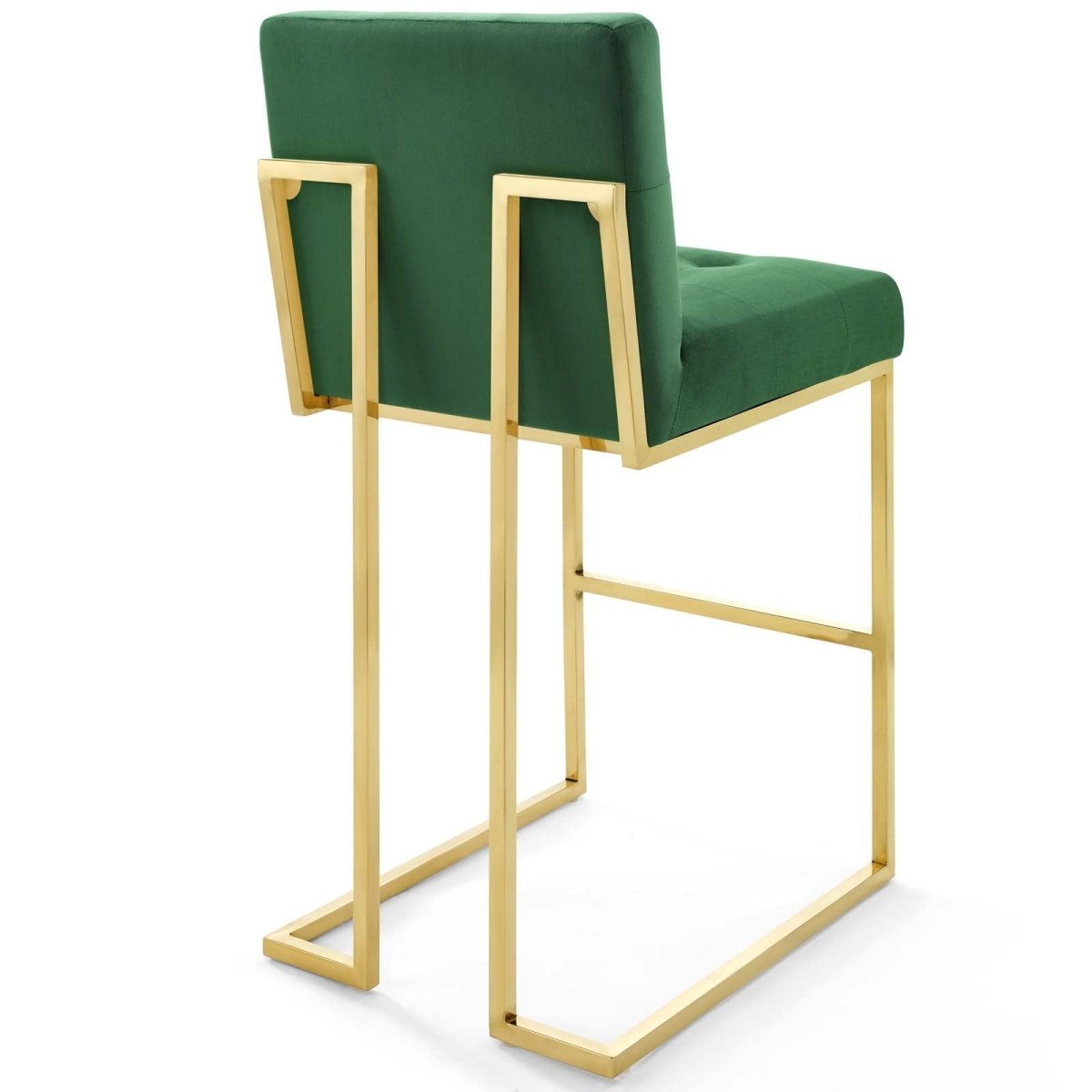 Glam Deco Performance Velvet Bar Stool – Gold Stainless Steel 42 Inch - Stools available at Alpine Outlets in Denver