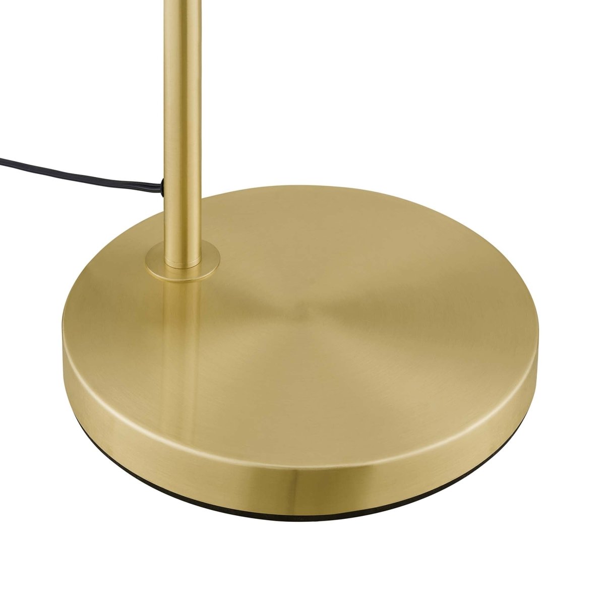 58" Glass Cone Floor Lamp with Metal Base – Satin Brass - Lighting - Alpine Outlets