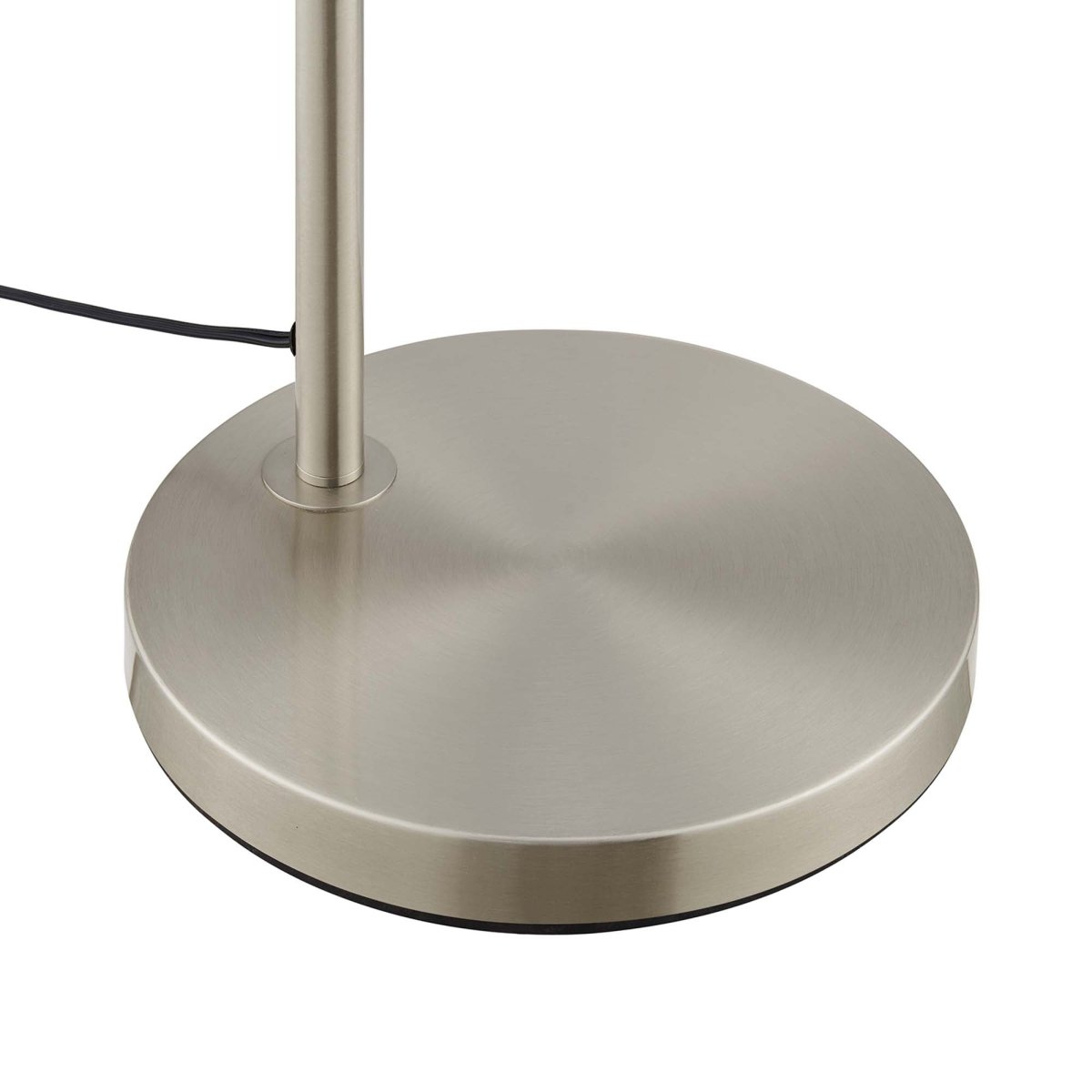 58" Glass Cone Floor Lamp with Metal Base – Satin Nickel - Lighting - Alpine Outlets