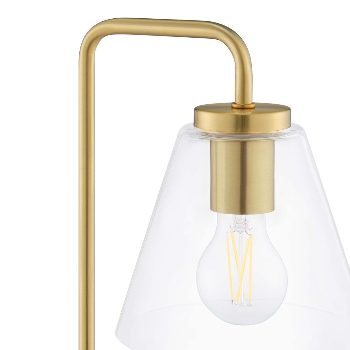 Glass Cone Table Lamp – Satin Brass - Lighting - Alpine Outlets