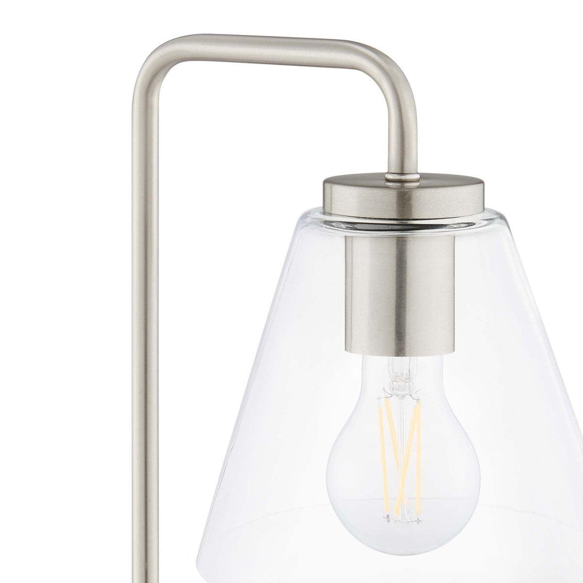 Glass Cone Table Lamp – Satin Nickel - Lighting - Alpine Outlets