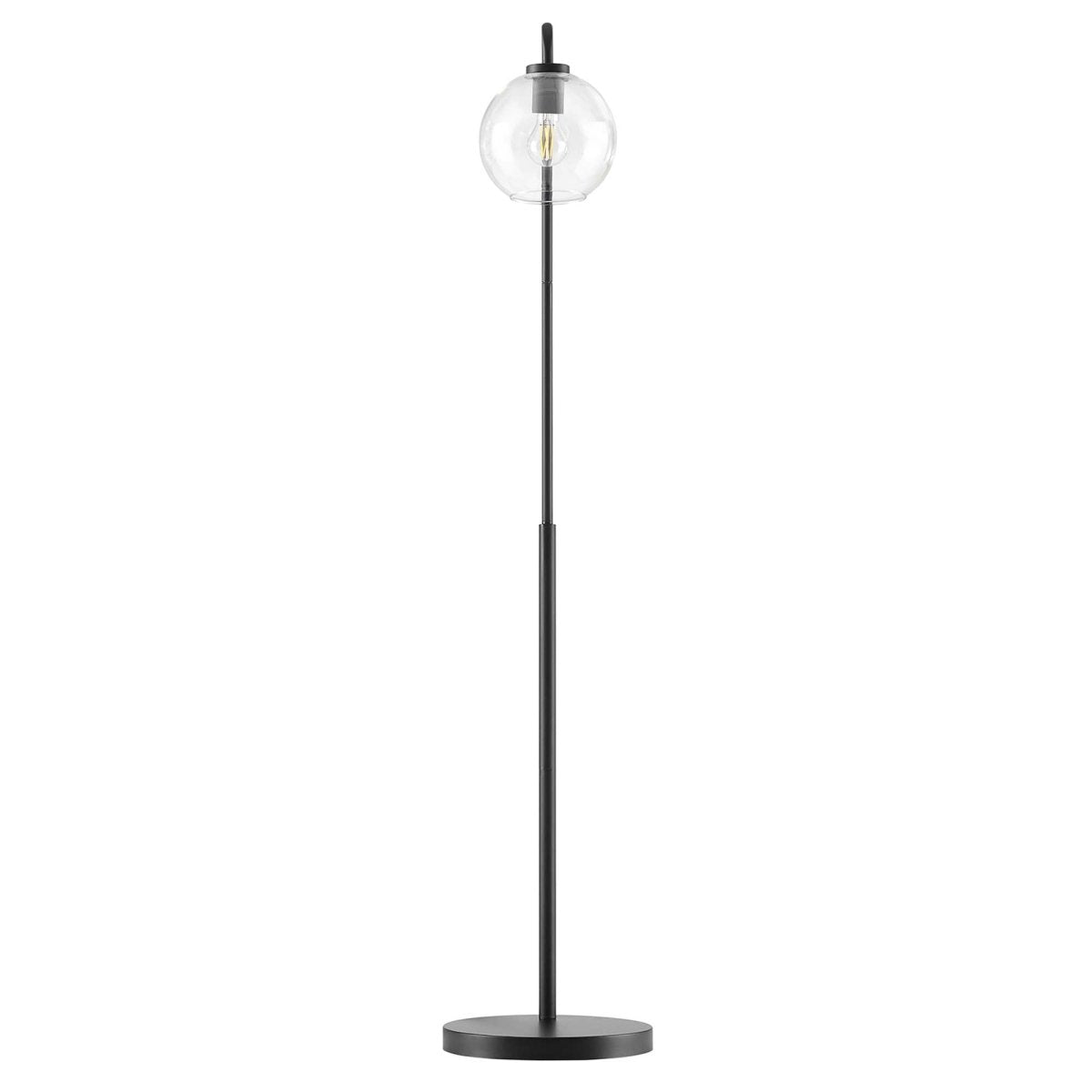 58" Glass Globe Floor Lamp with Metal Base – Black - Lighting - Alpine Outlets