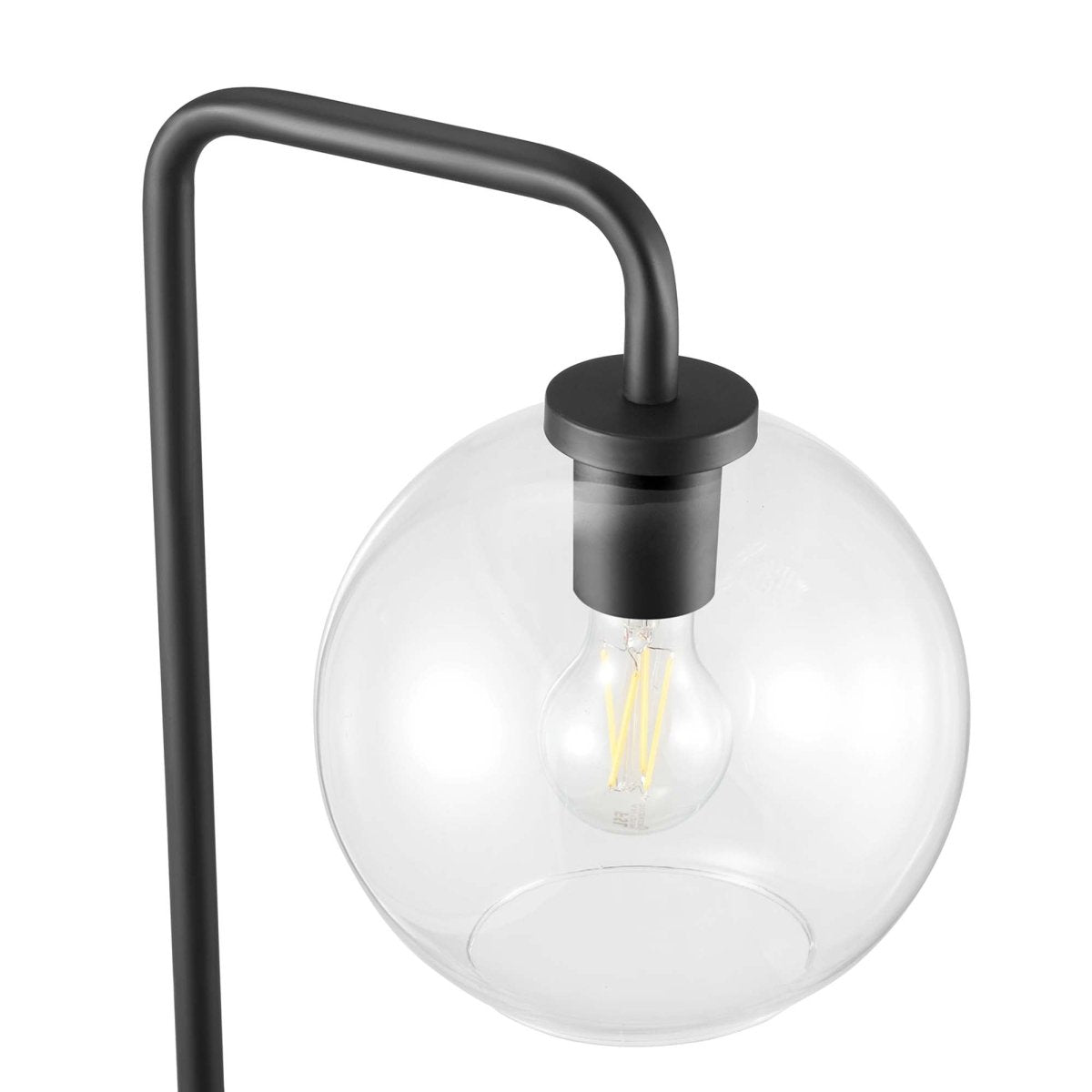 58" Glass Globe Floor Lamp with Metal Base – Black - Lighting - Alpine Outlets