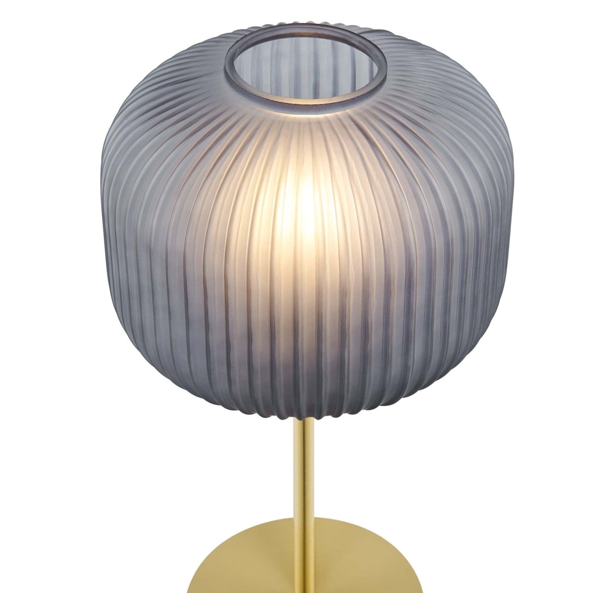 Glass Sphere Table Lamp β Black and Satin Brass - Lighting - Alpine Outlets