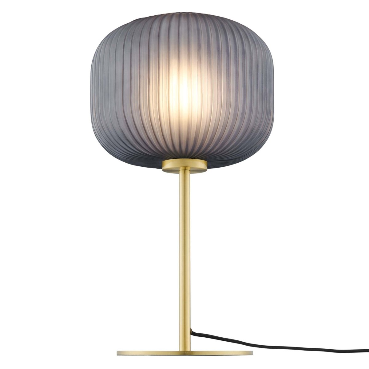 Glass Sphere Table Lamp β Black and Satin Brass - Lighting - Alpine Outlets