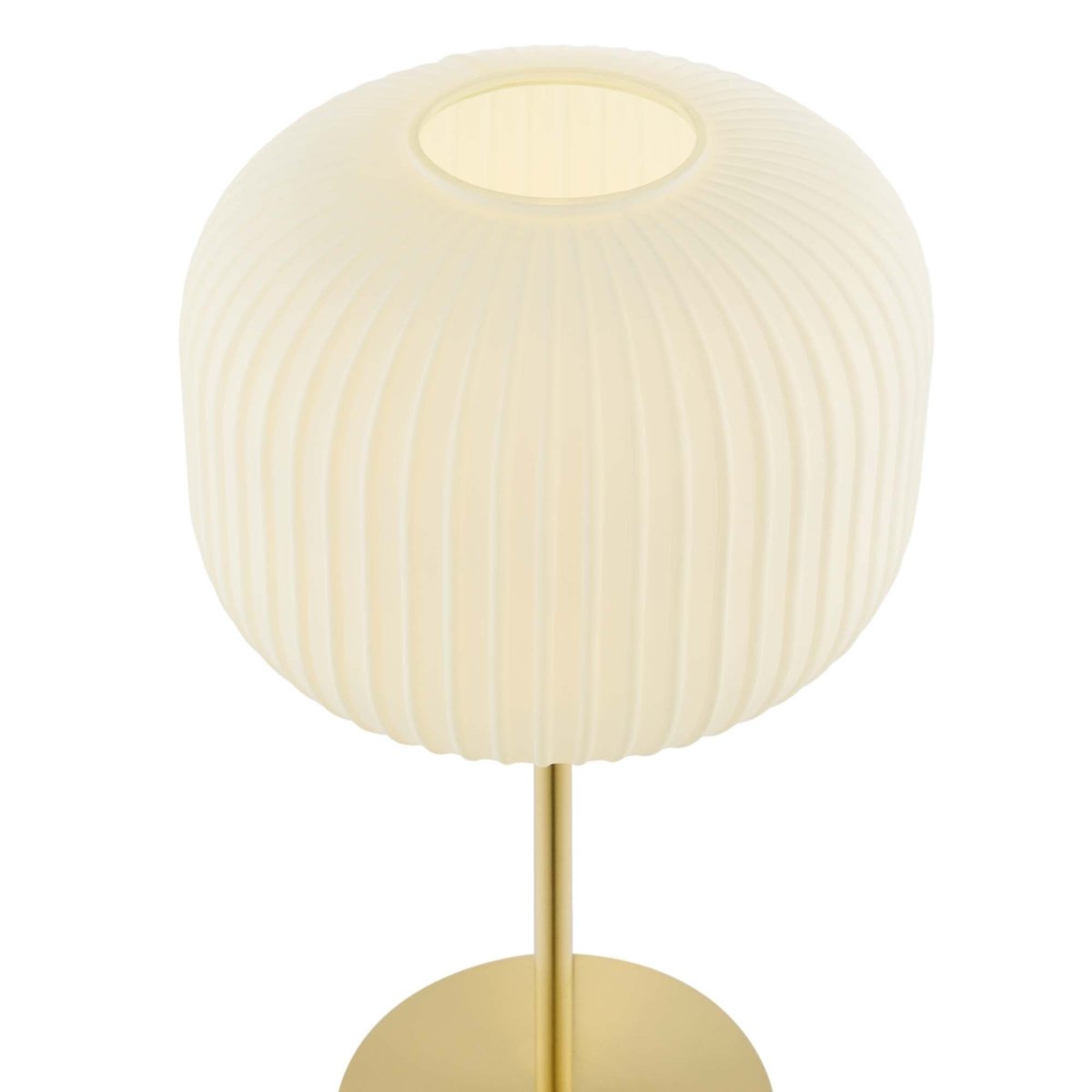 Glass Sphere Table Lamp β White and Satin Brass - Lighting - Alpine Outlets