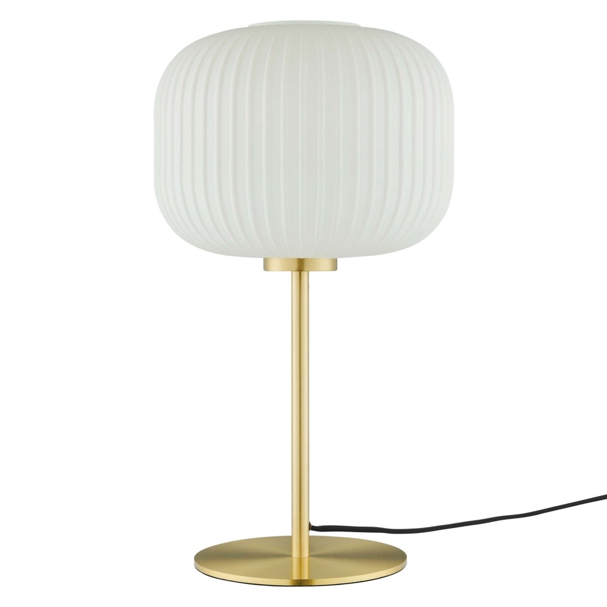 Glass Sphere Table Lamp β White and Satin Brass - Lighting - Alpine Outlets
