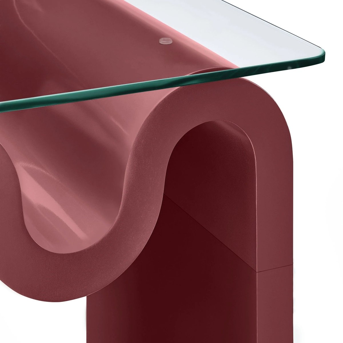 Glass Top Side Table with Wave Base – 17 Inch - End & Side Tables available at Alpine Outlets in Denver