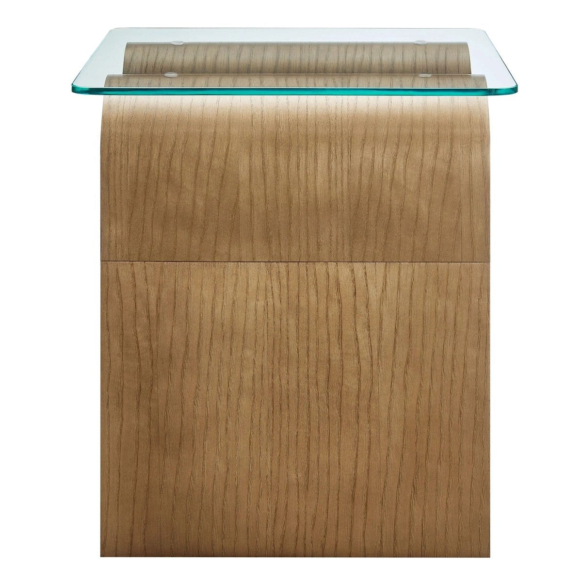 Glass Top Side Table with Wave Base – 17 Inch - End & Side Tables available at Alpine Outlets in Denver